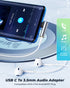USB C to 3.5mm Audio Adapter, USB Type C to 3.5mm Female Headphone Jack Dongle Aux Adapter DAC Stereo HiFi Right Angle for iPhone 15 Pro Max/15 Pro/15 Plus, iPad Pro Air 5 4, Galaxy S24 Ultra S23