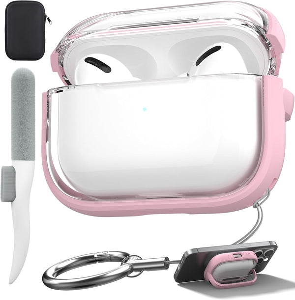 Valkit Compatible Airpods Pro 2nd/1st Generation Case, Clear Cover with Lock & Cleaner Kit for Airpods Pro