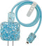 Cute Cable Protector, Bling Glitter Waves Edge Design for iPhone Charger, Luxury Soft Data Line Cover (Blue)