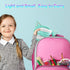 LOBKIN Bluetooth 5.3 Kids Headphones with Case, RGB LED Light Up Cat Ears, Foldable Over Ear