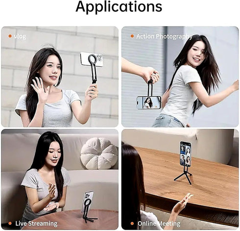Generic Magnetic Phone Holder for Gym, Alloy Base, Attach to Metal Surfaces, Dual Magnetic Phone Mount for MagSafe