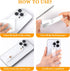 Fejnyer 2-Pack 2) White Silicone Phone Strap with Kickstand - Versatile Grip & Holder for Most Phones and Cases (Black