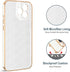 Hython Case for iPhone 15 Pro, 360° Rotatable Ring Holder Magnetic Kickstand, Rose Gold Edge Soft Cover, White