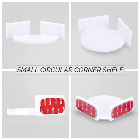BRAINWAVZ Mini Circular Corner Shelf Mount for Security Cameras, Speakers, and More (White)