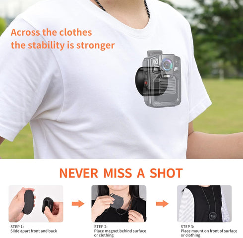 Camera Magnetic Neck Holder Mount, Universal Body Camera Mount for BOBLOV & Most Body Cams, Sticks to Clothes