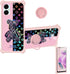 jioeuinly BLU G53 Case with Tempered Glass Screen Protector, Colorful Reflect Light, Ring Support - IMDF-JXX