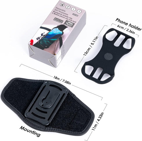 Backpack Phone Holder, 2 in 1 Clip for Backpack Strap, 360° Rotatable & Detachable Belt Holder for 4.5-7'' Phones