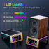 SIMCFUN Desktop RGB Tilt Speaker Stands with Dynamic LED Spectrum Analyzer-Vibration Absorption Pad-Small and Medium