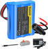 Xeanerol 12V 2600mAh Rechargeable Li-ion Battery Pack with Charger, Bare Leads Wire Replacement