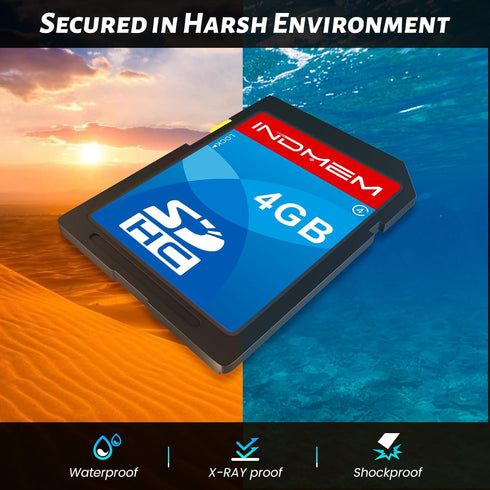 INDMEM SD Card 4GB, 8 Packs Class 4 Flash Memory Card, MLC Standard Secure Digital Cards for Camera