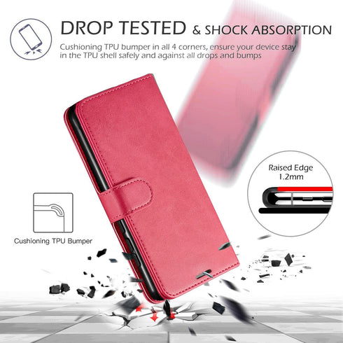 STARSHOP Compatible with Moto G Power 2021 Phone Case, with Tempered Glass Screen Protector, PU Leather Wallet,