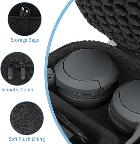 Hard Case for Sony WH-CH510 / JBL Tune 510BT Headphone, Travel Protective Cover Storage Bag (Black)