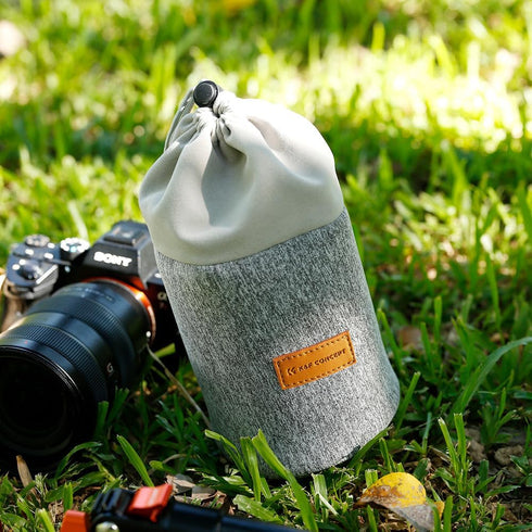 K&F Concept Lens Pouch 2-in-1 Expandable Camera Lens Bag Case for Canon, Nikon, Sony, Pentax, Olympus