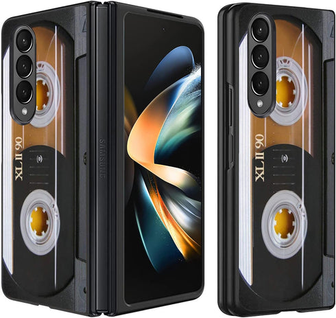 Samsung Galaxy Z Fold 3 Phone Case, Vintage 80s Music Cassette, Slim Fit Hard PC Shockproof Drop Folding Stylish