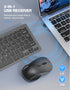 TECKNET Wireless Keyboard and Mouse Combo, Mini Cordless Computer Set, 2.4GHz, Silent Adjustable 1600 DPI, Quiet Click