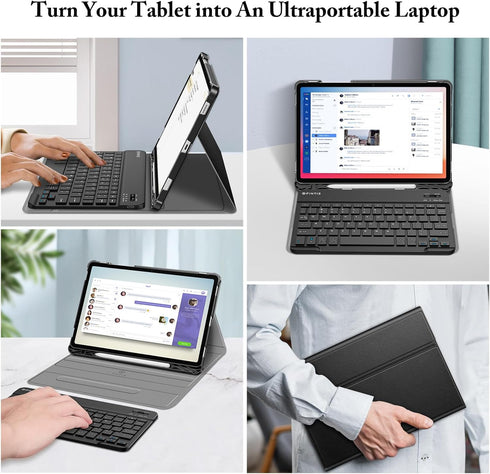 Fintie Keyboard Case for Samsung Galaxy Tab S9 FE 5G 10.9 Inch, Slim Stand Cover with Detachable Wireless Bluetooth