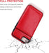 KIHUWEY Wallet Case for iPhone SE, 7/8 - Premium Leather with Credit Card Holder, Durable Shockproof Cover (Red)