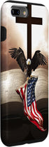 iPhone 7 Plus/8 Plus Grip Case, Pretty Christian Cross Bible with Bald Eagle and American Flag
