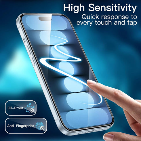 JETech Screen Protector for iPhone 15 Plus 6.7-Inch with Camera Lens Protector, 2-Pack, Easy Installation