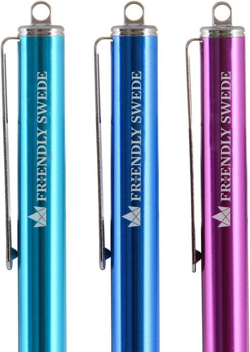 The Friendly Swede High Precision Stylus Pens for Touch Screens, 3pcs 5.5" Stylus Pen with Replaceable Thin-Tip, Incl. Replacement Tips, Lanyards & Screen Cleaning Cloth - Aqua Blue/Dark Blue/Purple by The Friendly Swede