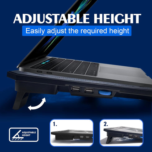 NAGAN Laptop Cooling Pad with 6 Fans, Ergonomic USB Powered Cooler for 15-17.3 inch Laptops