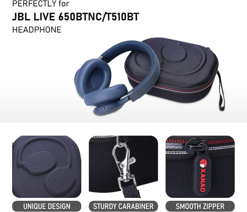 XANAD Hard Case for JBL Live or Tune Headphones, Compatible with JBL Live 770NC/660NC/650BT/460NC/670NC or JBL Tune