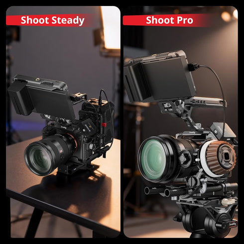 SMALLRIG 15mm 15mm (8'' 20cm), A6500 A6600 A6300, R5 R6, A7SIII A7III, 5609 Camera Base Plate Kit with LWS Rod Rail