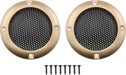 2inch Speaker Cover DGZZI 2PCS Golden Metal Mesh Grille, Woofer Decorative Circle Protections with Screws