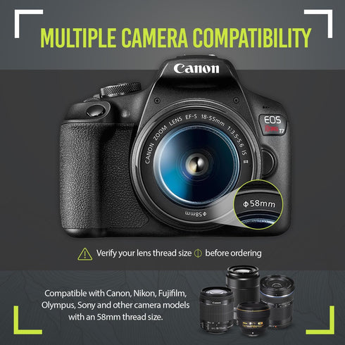 Ultra Deluxe Lens Kit for Canon EOS M50 Mark II, Fujifilm XT-200, Nikon Z5 with Various Lenses
