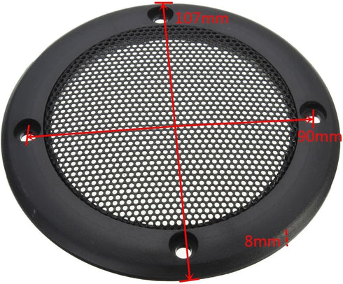 2PCS 3.5 Inch Car Speaker Grill Cover Guard Protector with Black Metal Mesh and 8 Screws Included