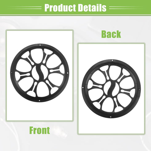 ACROPIX Universal 10" Car Speaker Grills Cover, Round Protective Case with Mounting Screws, ABS Black - 2 Pack