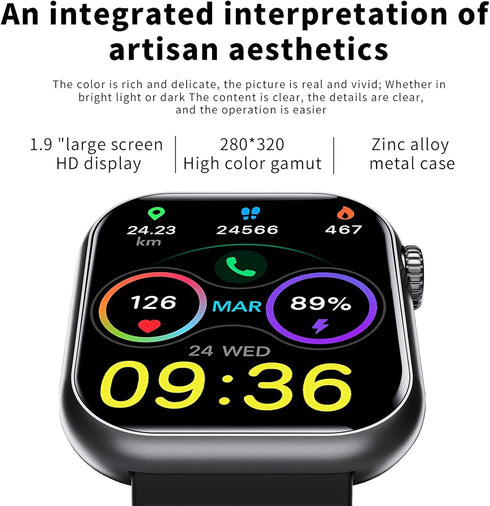 Military Smart Watch for Men, Outdoor IP67 Waterproof, 1.9" HD Touch Screen Tactical Fitness Activity Tracker and