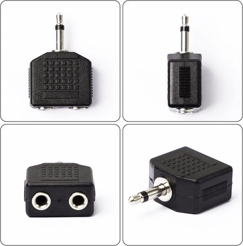 uxcell 3.5mm to 2 Port 3.5mm Headphone Jack Y Splitters, 6 Pcs Stereo Audio Splitter