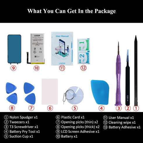 Google Pixel 5 Battery Replacement Kit with Repair Tools and User Manual, Model GD1YQ, GTT9Q