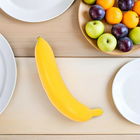 6pcs VICASKY Lifelike Artificial Bananas Weighted Simulation Fruit Kitchen Cabinet Decor Wedding Party Photography