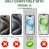 2 Pack for iPhone 15 Privacy Screen Protector Tempered Glass for 15 6.1inch Gradient Green Anti Spy Anti Blue Light Full Coverage Easy Installation Bubble Free