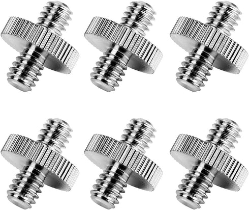 lasenersm 6 Pieces 1/4" Male to 1/4" Male Threaded Tripod Screw Adapter Camera