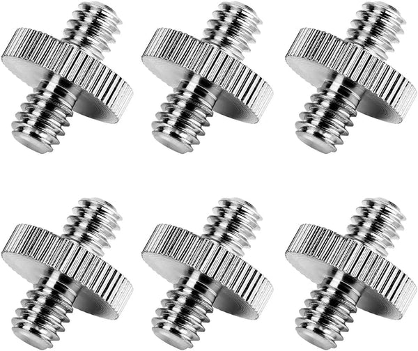 lasenersm 6 Pieces 1/4" Male to 1/4" Male Threaded Tripod Screw Adapter Camera