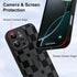 LEOMAKRON 16 for iPhone Pro Case with Finger Strap Kickstand, Cute Checkered Checkerboard Pattern for Women Men, Full
