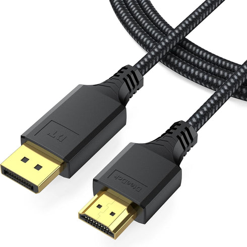 Display Port to HDMI Cable 6 Ft, DispalyPort DP to HDMI 1080P@60Hz