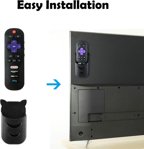 Universal Remote Holders - For TCL, Hitachi, LG, Sharp, Insignia, Hisense, Black (2 Pack)