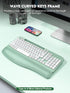 EAYBLLY 2.4GHz Ergonomic Wireless Keyboard with Cushioned Wrist Rest, Wave Keys, Phone Holder, Comfortable Natural