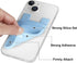 Senose Cell Phone Wallet - Silicone Sticky Credit Card Holder for iPhone, Samsung and Most Cell Phones - Blue, Sierra