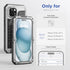 Mitywah Heavy Duty Waterproof Case for iPhone 15, Full Body Underwater Protective Metal Case with Built-in Screen