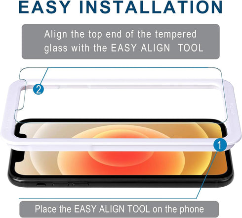 Arae HD Tempered Glass Screen Protector for iPhone 12/12 Pro, 6.1", Anti-Scratch, 3 Pack, Compatible with Most Cases.