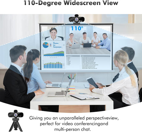 Gozvrpus 1080P USB HD Webcam with Built-in Microphone and Rotatable Tripod, Video, Wide Angle Camera, Privacy Cover