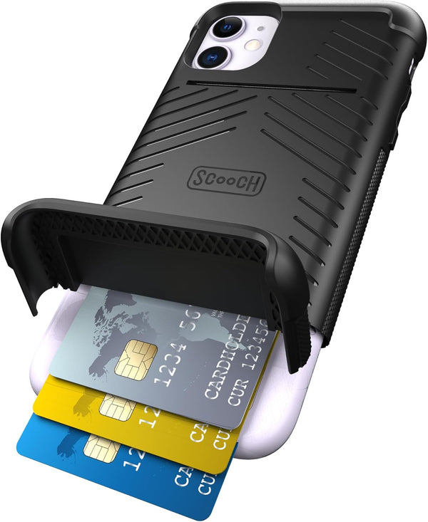 Scooch Wingmate Wallet Case for iPhone 11 with Card Holder - RFID Protection for 3 Cards - 10-Foot Drop Protection,