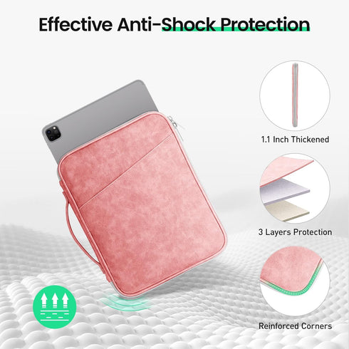 DTTO Tablet Sleeve Bag for New 13 Inch iPad Pro M4/iPad Air M2 2024, Waterproof Travel Case Bag, Pink