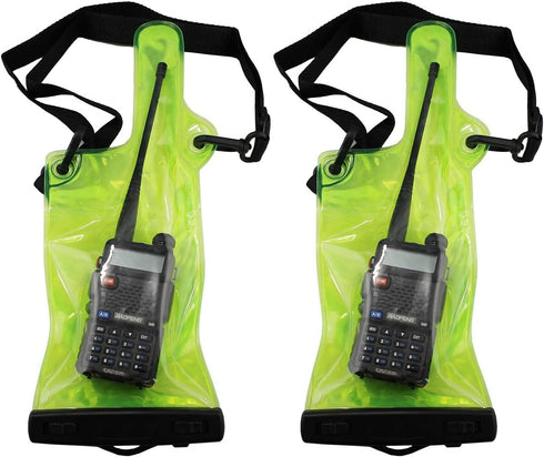 2Pcs Walkie Talkie Case Waterproof Bag with Strap for Motorola Kenwood Icom Yaesu Vertex Standard Baofeng