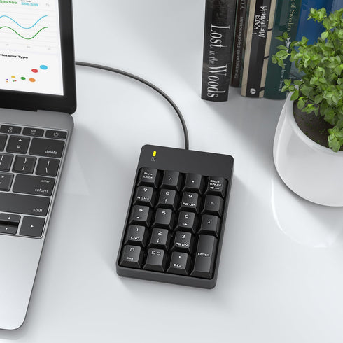 TechGarden 19 Wired Number Pad, USB Numeric Keypad Key Number Keypad Keyboard for Laptop PC Computer Notebook, Big